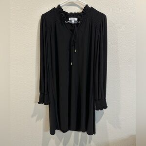 Nine West Black Flowy Long Sleeve Dress
